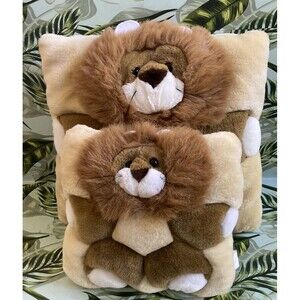 Vintage Stuffed Animal LION Plush Pillow 1998 TWIE Angel Toys Nursery Baby Set
